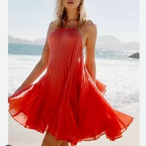 New Free People Catching Rays Halter Dress